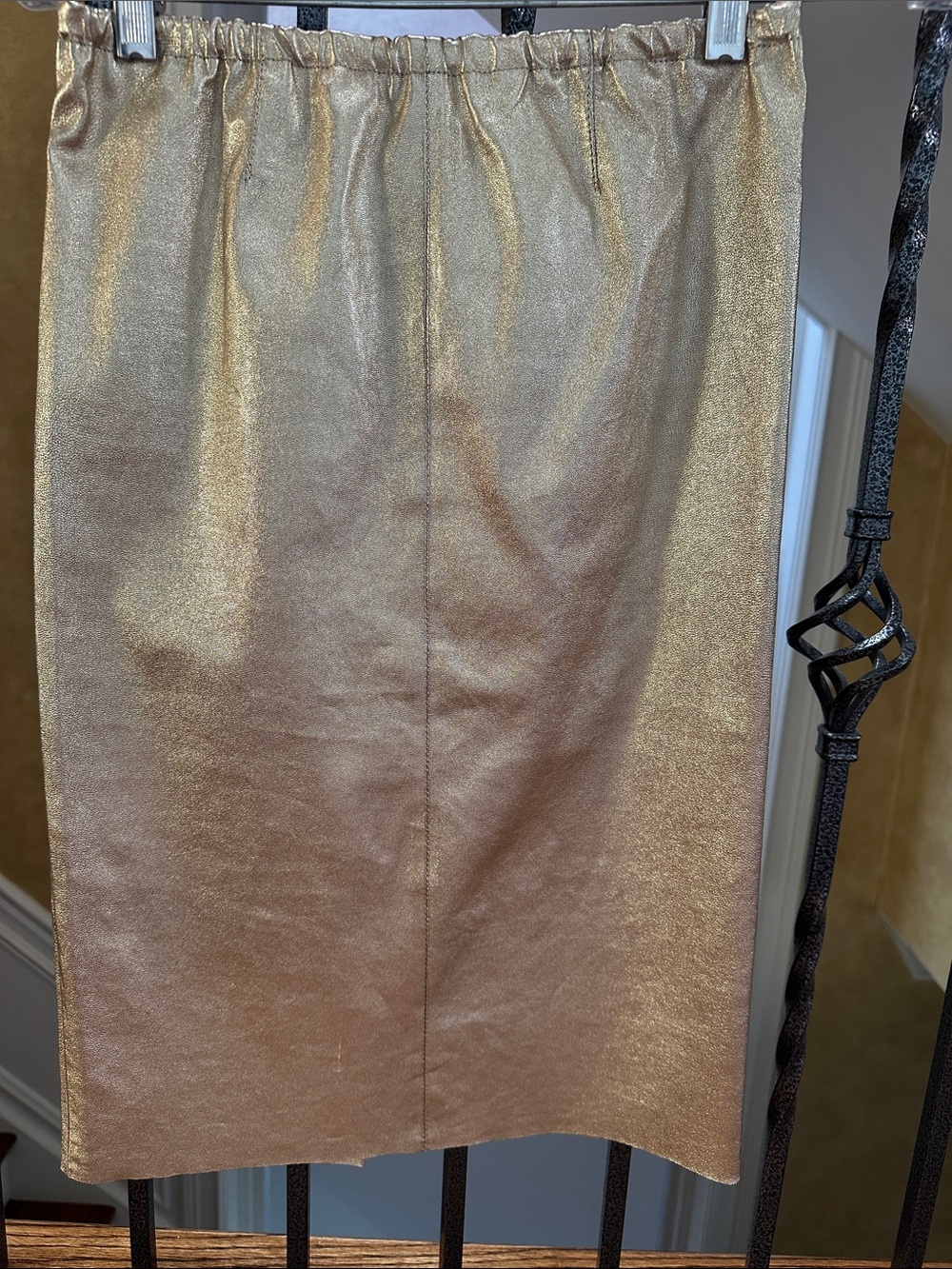 Zadig & Voltaire Metallic Gold Pencil Skirt